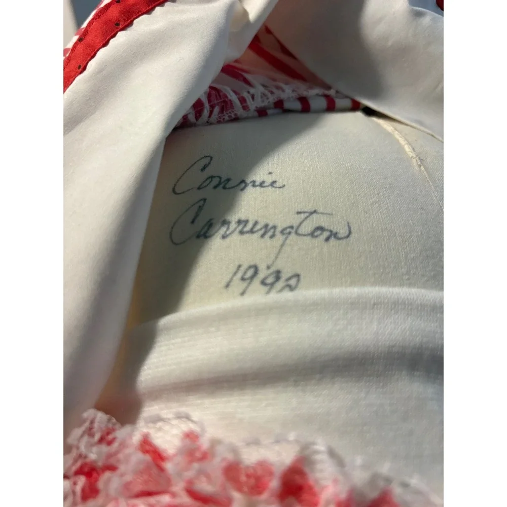 Vintage 1992 Connie Carrington Signed Artist Doll Strawberry Striped Dress 24in